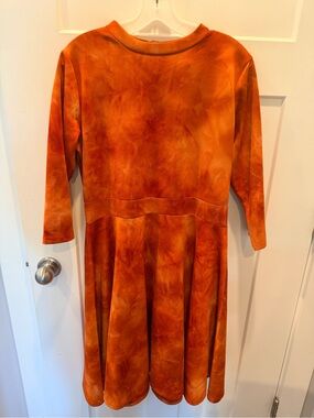 NWT Sexy Diva 2X Rust Orange Scuba Skater Dress Plus Size Long Sleeve